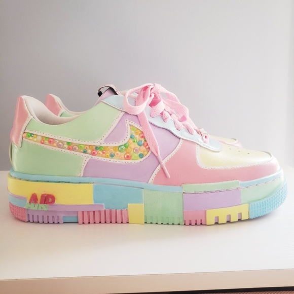 Nike Shoes - Custom Pastel Color Block AF 1 Airforce one Nike Shoes FOR LITTLES 8 ddlg abdl